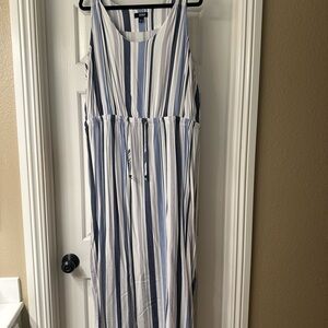 a.n.a Blue and White Striped Maxi Dress